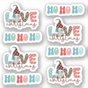 Adesivo Feliz Natal Gnomo Gnomo, impressão azul-vermelha