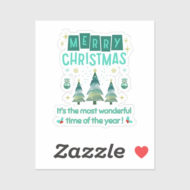 Adesivo Feliz Natal - Hora Maravilhosa do Ano (Folha)