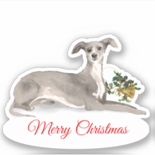 Adesivo Feliz Natal italiano Greyhound Custom-Cut Vinyl