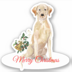 Adesivo Feliz Natal Labrador Retriever CustomCut Vinyl