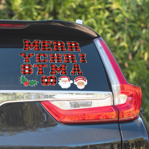 Adesivo Feliz Natal - Letras de Xadrez Red Buffalo