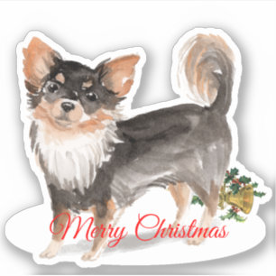 Adesivo Feliz Natal Long H. Chihuahua Custom-Cut Vinyl