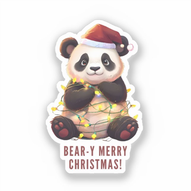Adesivo Feliz Natal! Panda Sticker (Frente)