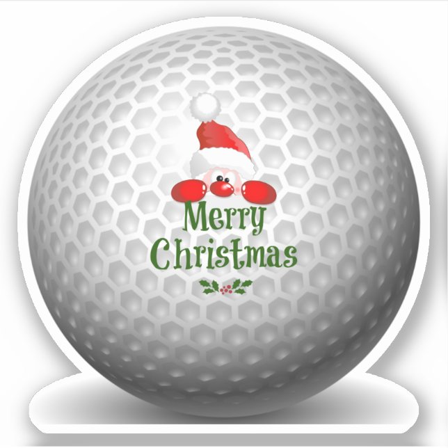Adesivo Feliz Natal para os golfistas de Papais noeis (Frente)