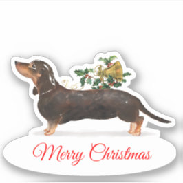 Adesivo Feliz Natal Tan Dachshund Custom-Cut Vinyl