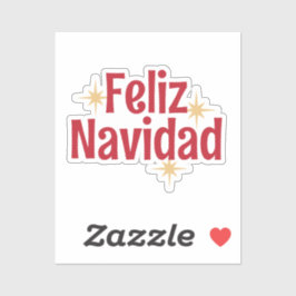 Adesivo Feliz Navidad Espanhola Feliz Estrelas de Natal