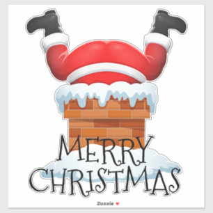 Adesivo Feliz Papai noel de Natal em Chimney