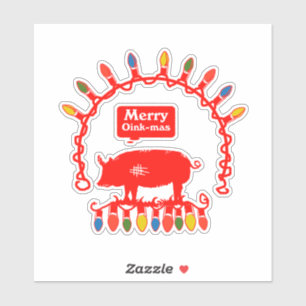 Adesivo Feliz Porco Natal