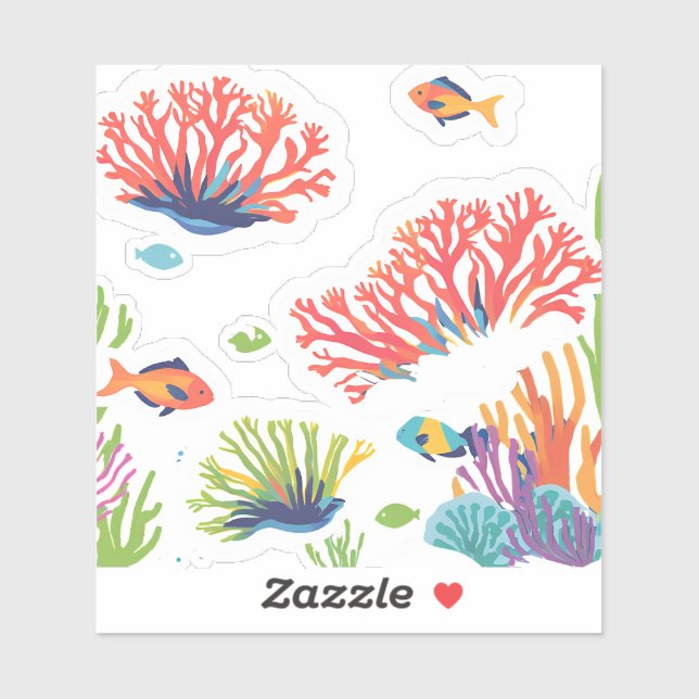 Adesivo Feliz recife de caribe (Folha)