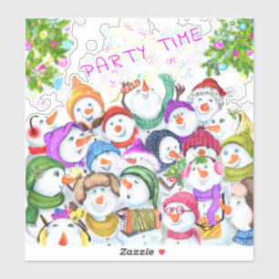 Adesivo Feliz Snowmans Feliz Festa de Natal Engraçado Des