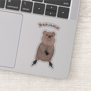 Adesivo Feliz sorriso, design de desenho animado de quokka