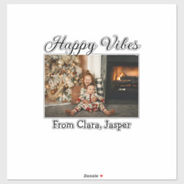 Adesivo Feliz vibes crianças foto de Natal da família Conv