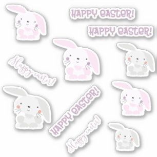 Adesivo Felz pascoa! Cute Easter Bunnies Kids'