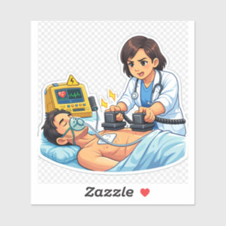 Adesivo Female Doctor Ultrasound Sticker