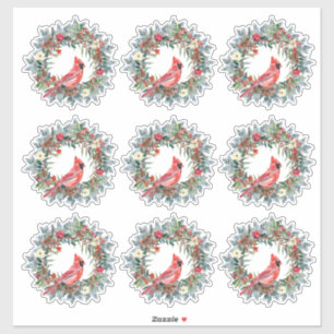 Adesivo Fenda de Natal do Cardeal Rustic Pine Wreath
