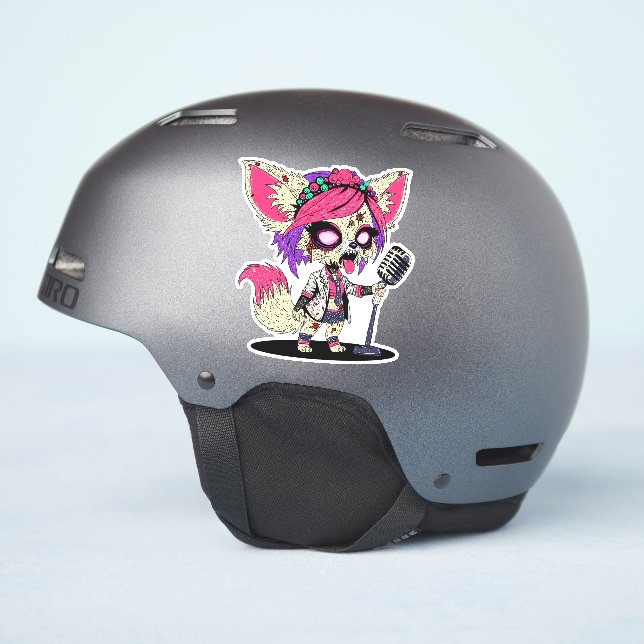 Adesivo Fennec Fox Pop Star Zombie dos Anos 80 (Lado do capacete)