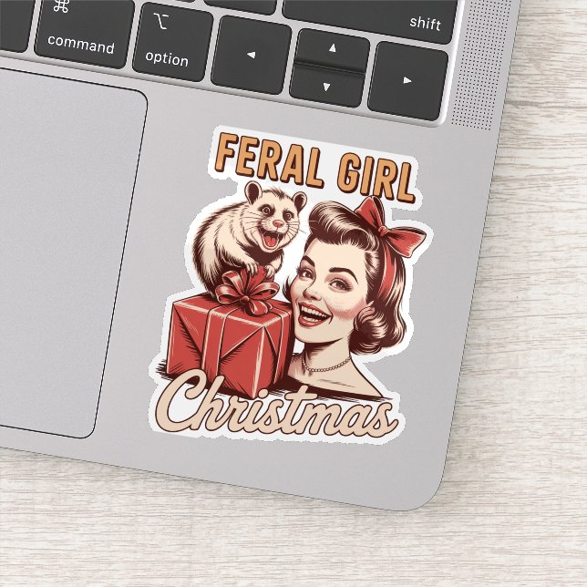Adesivo Feral Girl Christmas Ogambm Xmas Trashy Retro (Detalhe)