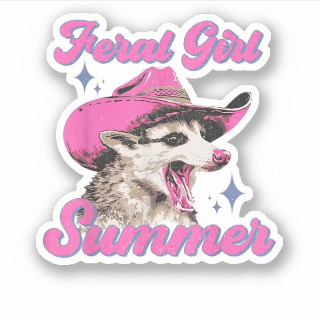 Adesivo Feral Girl Summer Ogambm Engraçado Vintage (Frente)