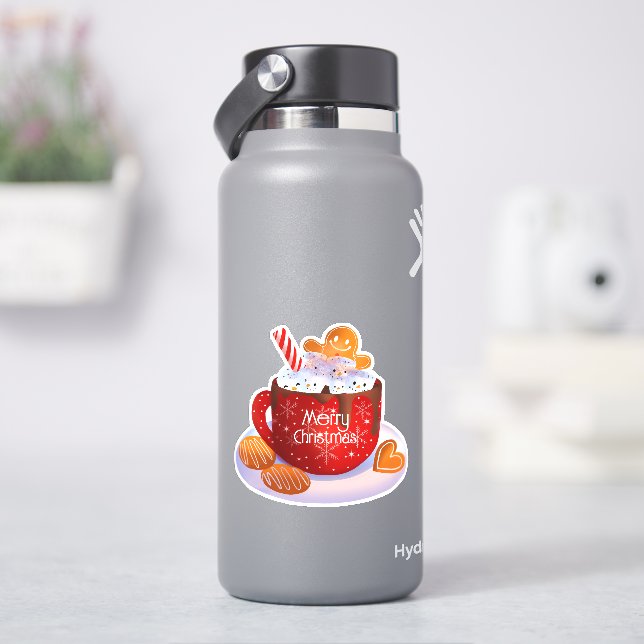 Adesivo Feriado de Chocolate Quente de Natal Personalizado (HidroFlask)