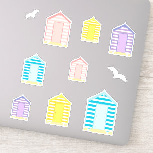 Adesivo Feriado de Verão do Beach Huts