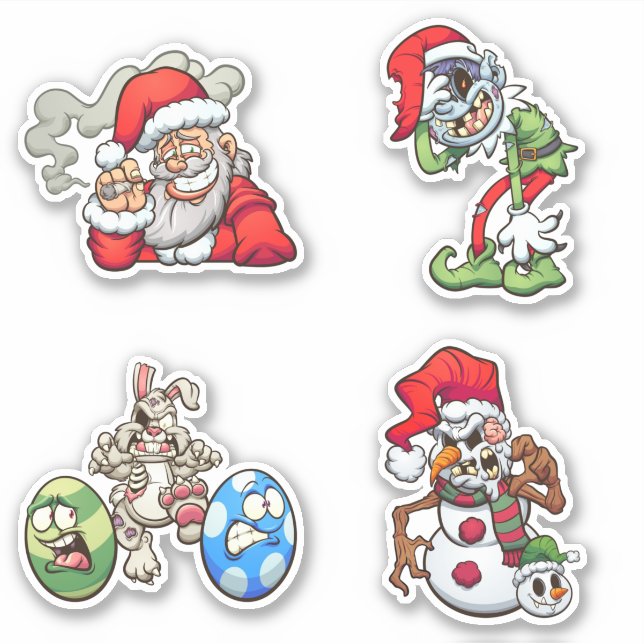 Adesivo Feriados Zumbis - Natal & Páscoa (Frente)
