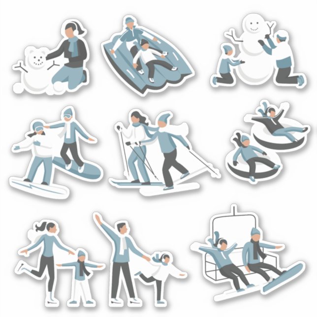 Adesivo Férias de Natal da Família de Invernos (Frente)