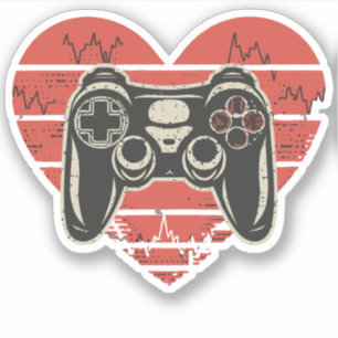 Adesivo Férias de Videogames do Dia dos Namorados Heartbea