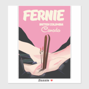 Adesivo Fernie British Columbia Ski poster