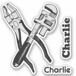 Adesivo FERRAMENTAS DE nome personalizado