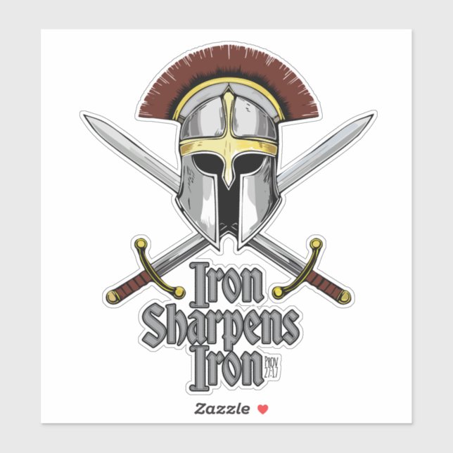 Adesivo Ferro Sharpens Ferro Inspiração Cristã Essencial (Folha)