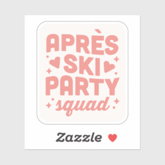 Adesivo Festa após esqui garotas esquadrão rosa estética