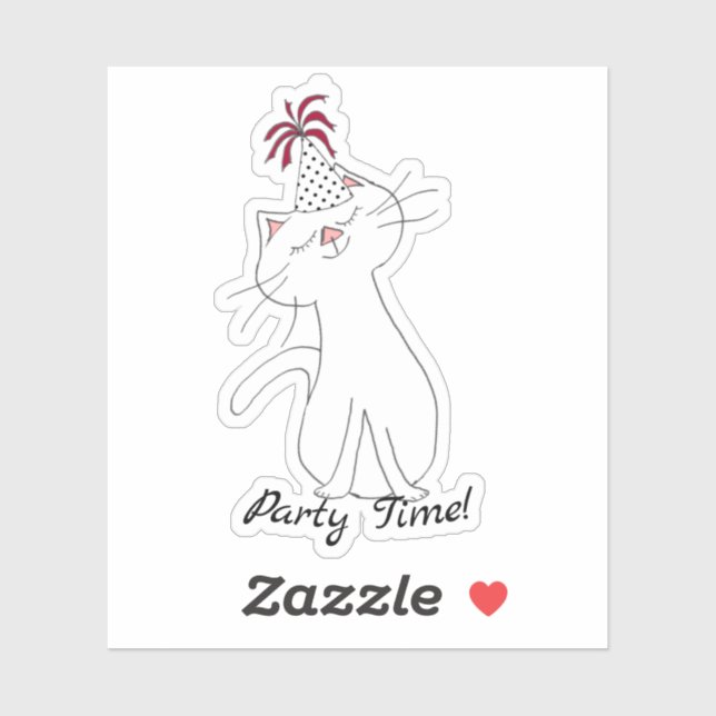 Adesivo Festa Branca de Gato do Kute Gatinho (Folha)