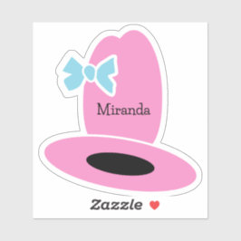 Adesivo Festa de aniversário de chapéu de vaqueira rosa