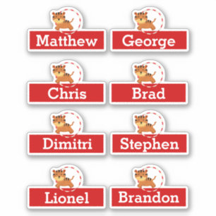 Adesivo festa de aniversário de circo para nomes de desen