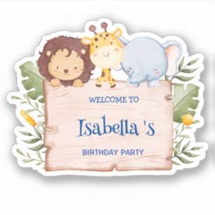 Adesivo Festa de aniversário de flores tropicais de Lion G