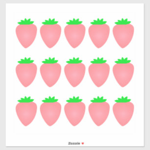Adesivo Festa de aniversário de padrão de morango rosa