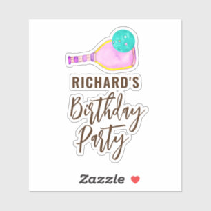 Adesivo Festa de aniversário Luminosa do Tema de Aquarela