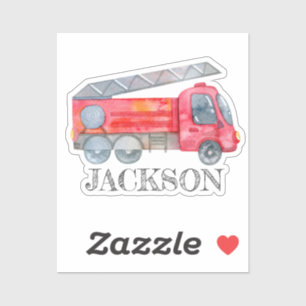 Adesivo Festa de aniversário Mínima Moderna de Bombeiros