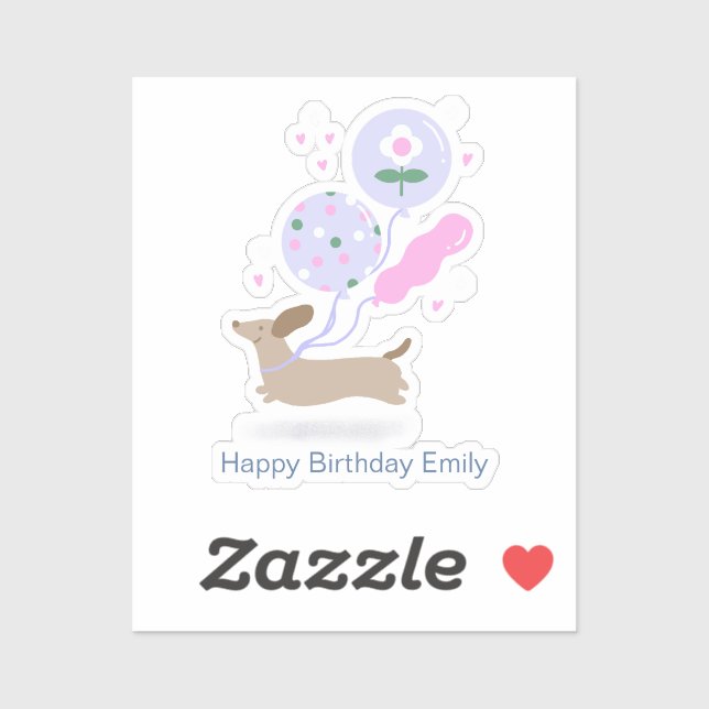 Adesivo Festa de aniversário personalizada do cão-mosca (Folha)