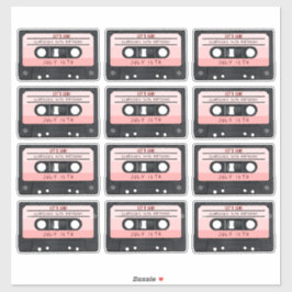 Adesivo Festa de aniversário retrátil rosa da fita cassete