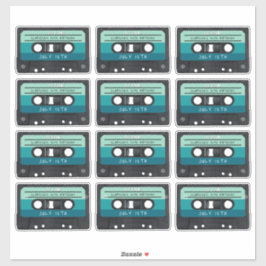 Adesivo Festa de aniversário Retroativa Azul da Fita Casse