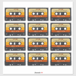 Adesivo Festa de aniversário Retroativa da Fita Cassete