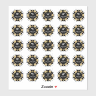 Adesivo Festa de casamento de Chip Casino com Lítio Dourad