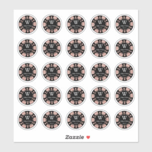 Adesivo Festa de casamento de Chip Casino de rosa Dourado