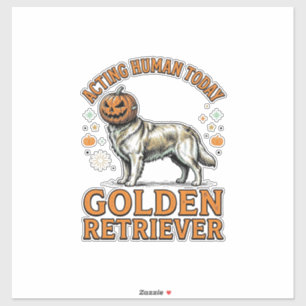 Adesivo Festa de Halloween do Golden Retriever Fantasia de