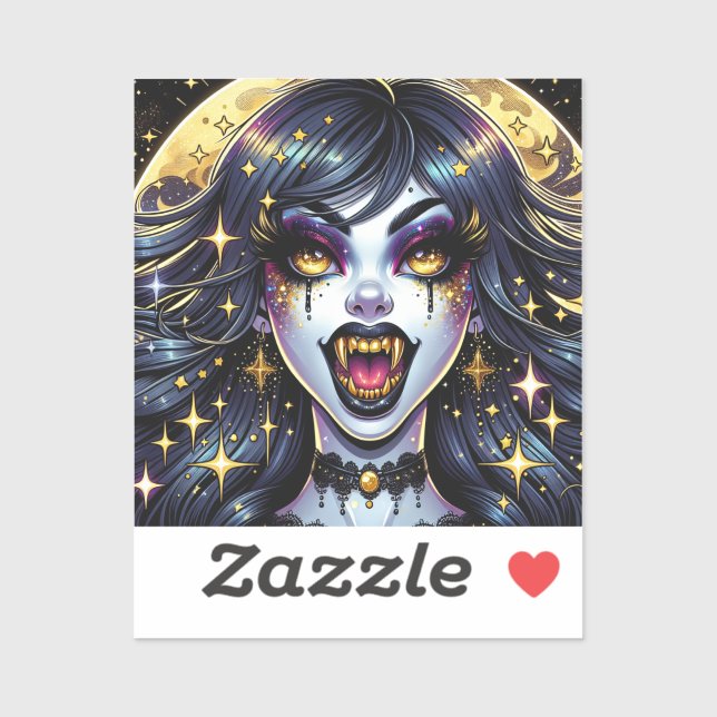 Adesivo Festa de Halloween do Vampiro do Estilo de Livro (Folha)