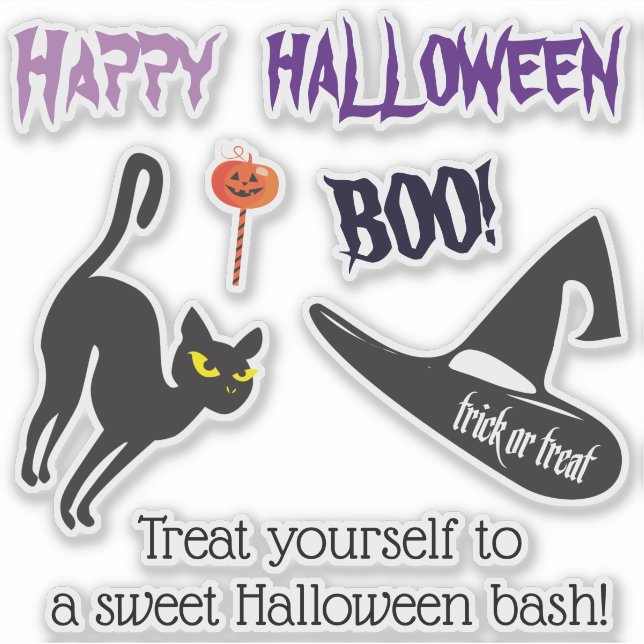 Adesivo Festa de Halloween "Tratar ou Trick", Sorvete gost (Frente)