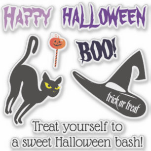 Adesivo Festa de Halloween "Tratar ou Trick", Sorvete gost