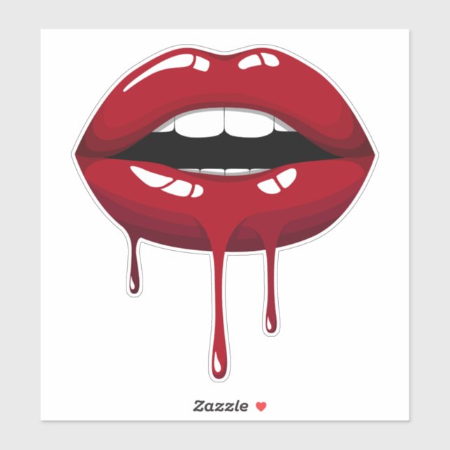 Adesivo Festa de Luxo Dourada Glam Batom Vermelho Gotejand (Folha)