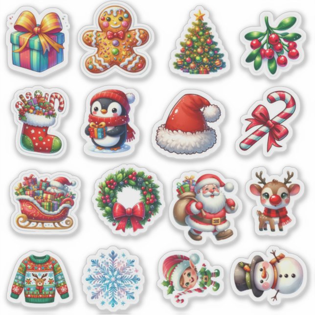 Adesivo Festa de Natal Festiva Cheer & Season Divertido 🎄 (Frente)